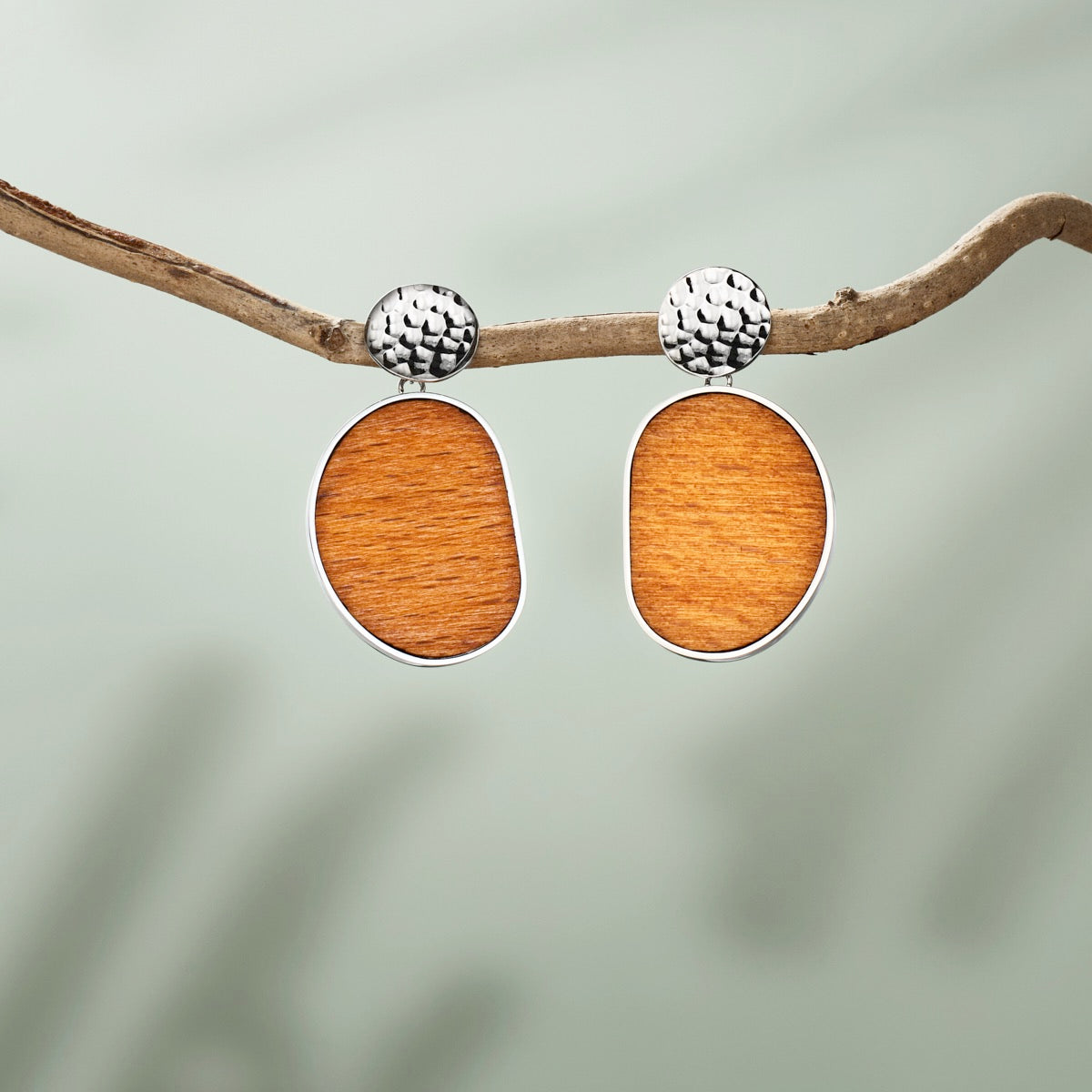 Sequoia Earrings (Walnut/Silver)