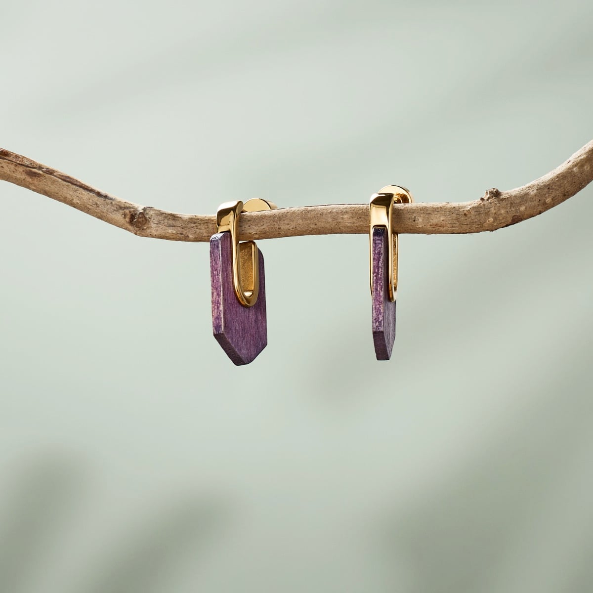 Sequoia Earrings (Amaranth/Gold)