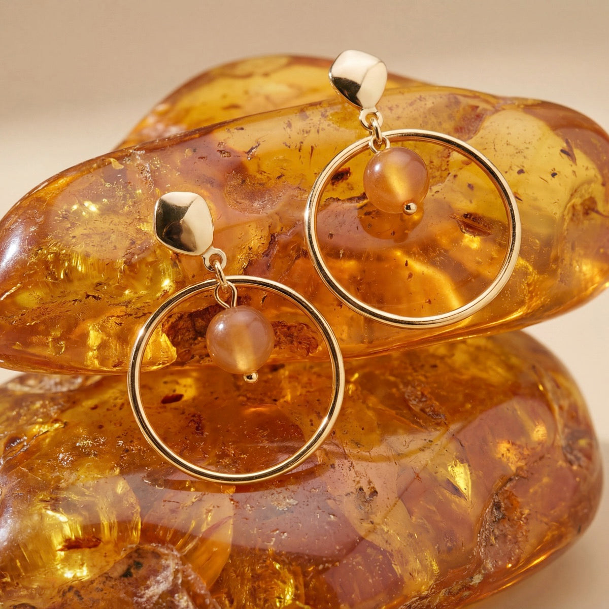 Fireworks Earrings (Agate/Gold)