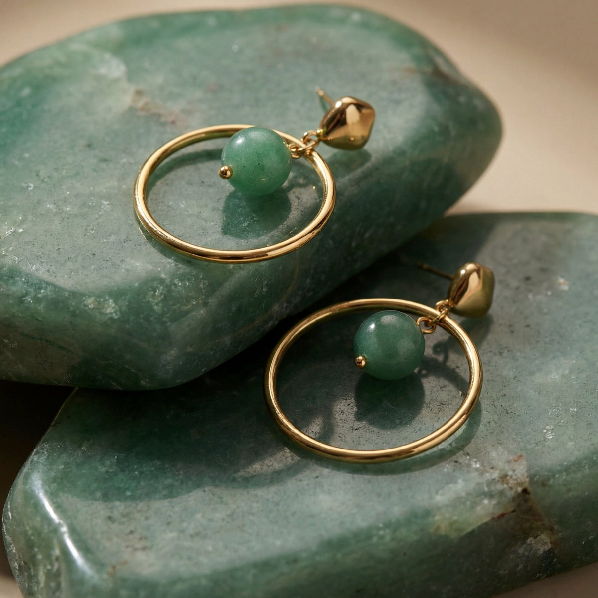 Fireworks Earrings (Aventurine/Gold)