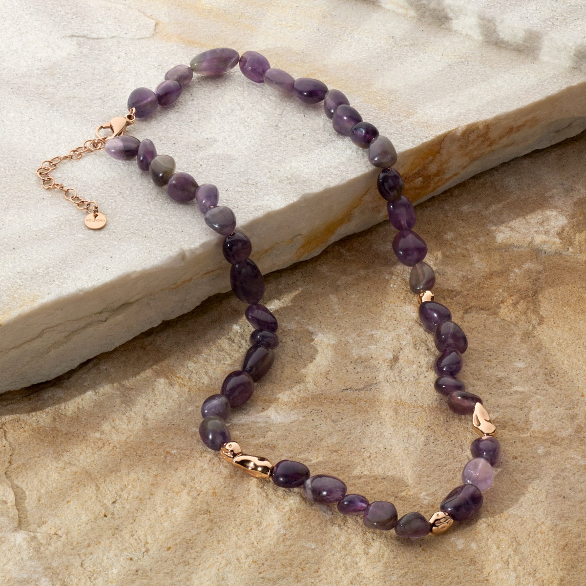 Fireworks Necklace (Amethyst/Rose Gold)