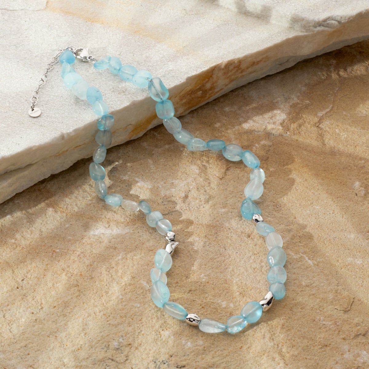 Fireworks Necklace (Aquamarine/Silver)