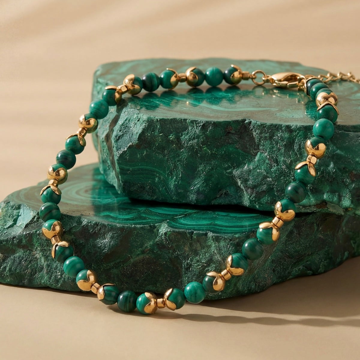 Fireworks Strap (Malachite/Gold)