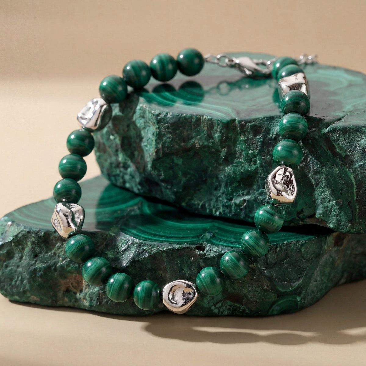 Fireworks Strap (Malachite/Silver)