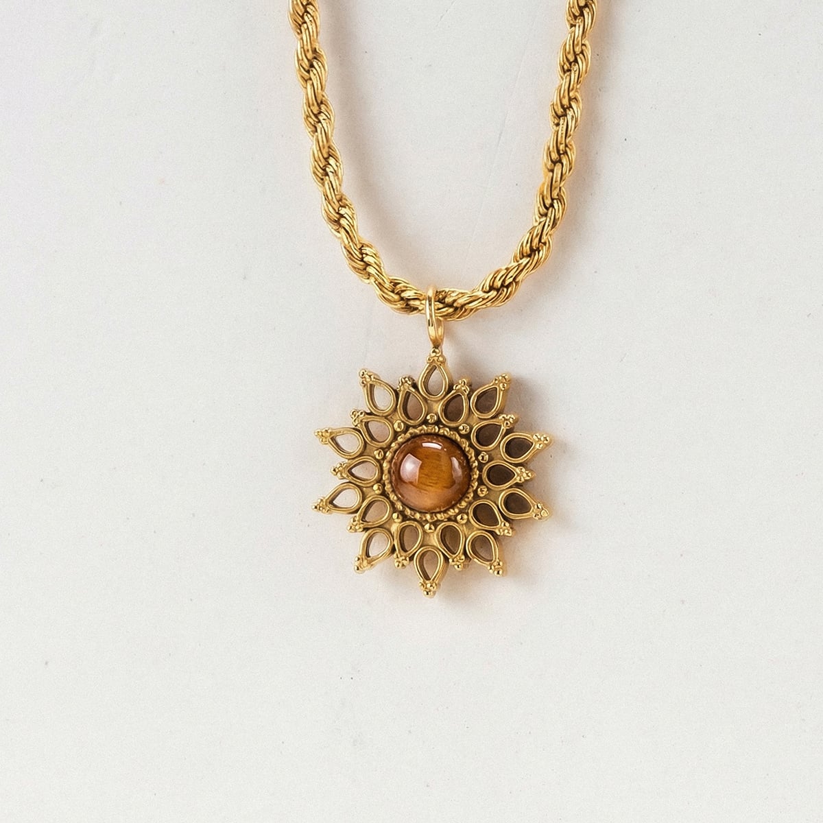 Suncatcher Necklace (Olive/Gold)