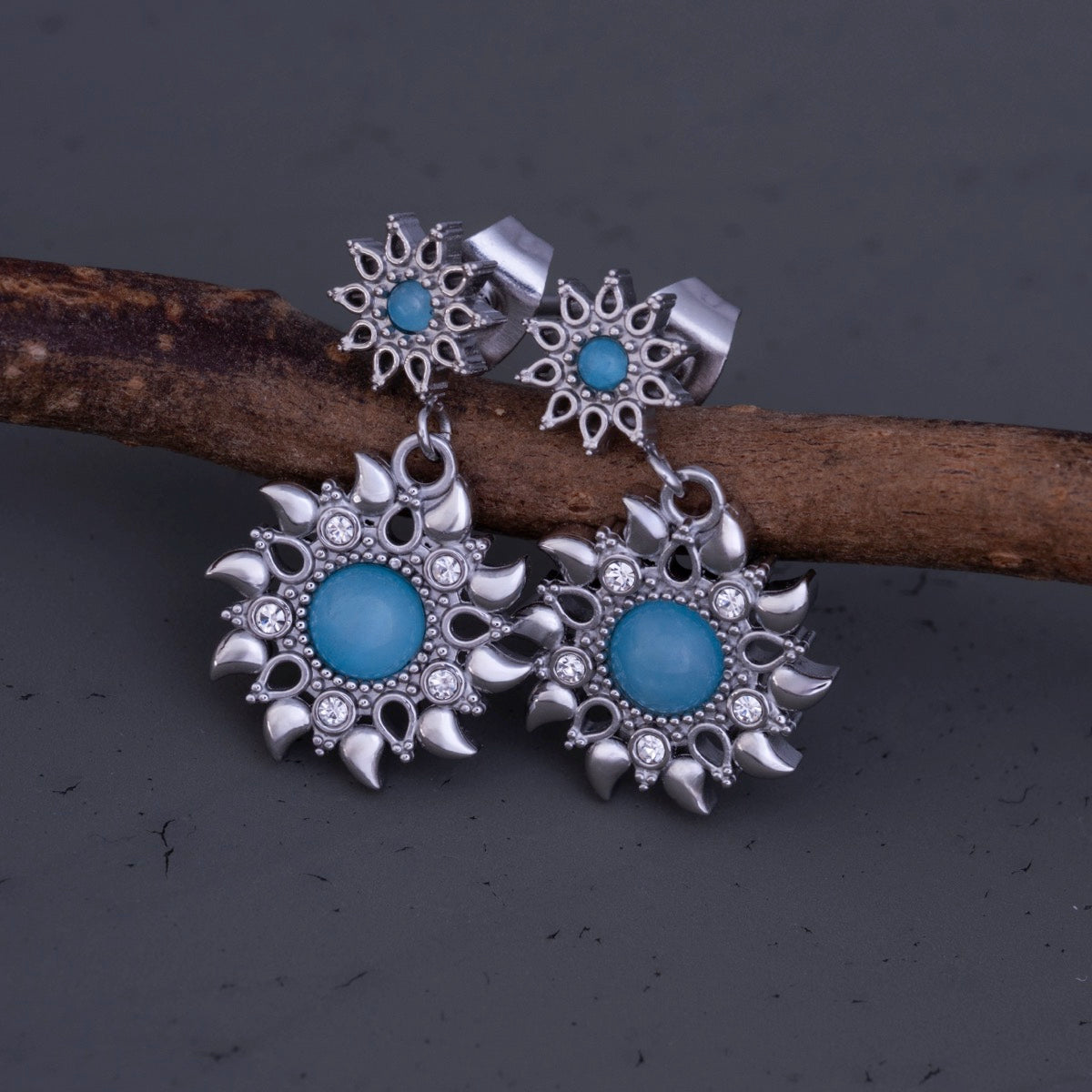 Suncatcher Ohrringe (Aquamarin/Silber)