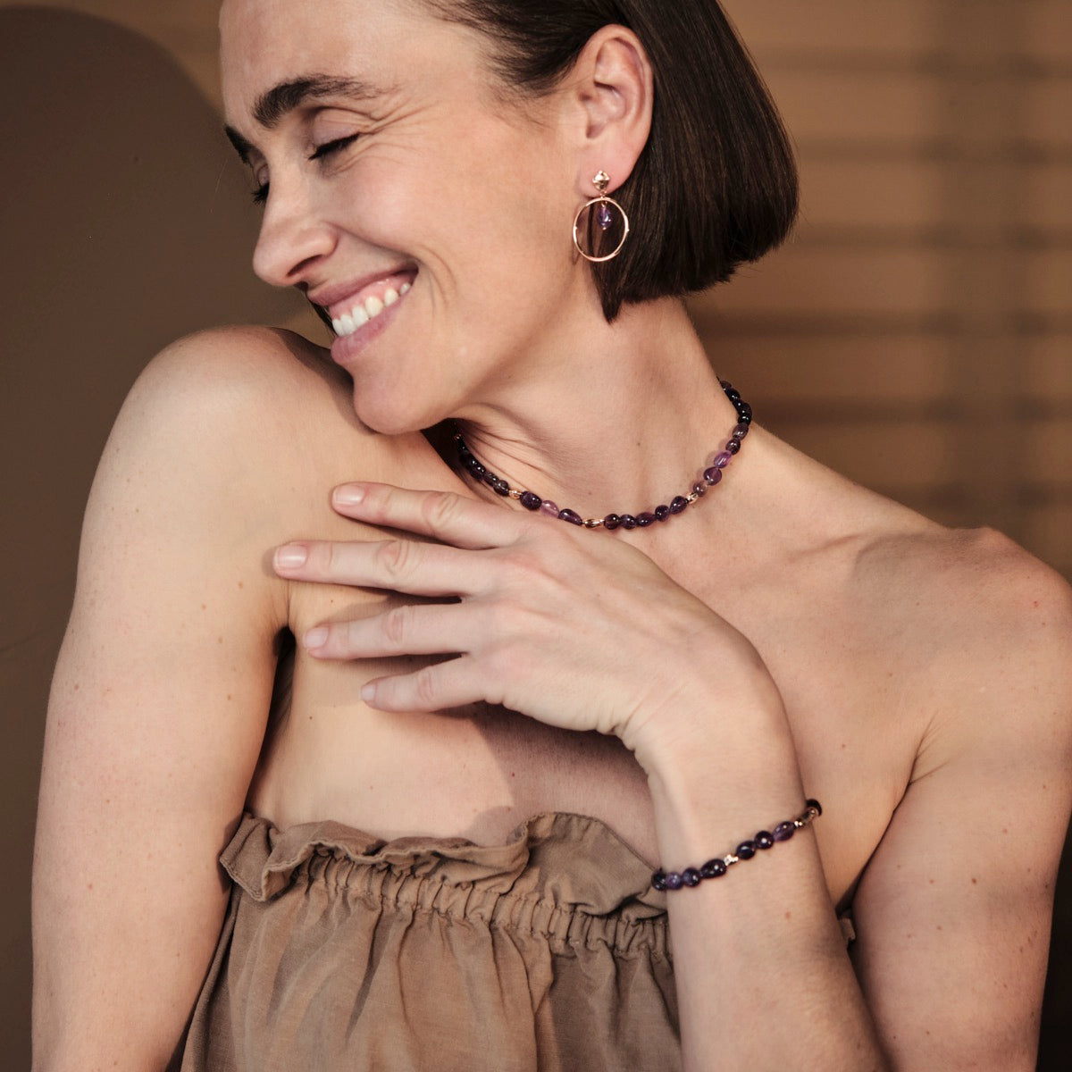 Fireworks Armband (Amethyst/Rosé) II