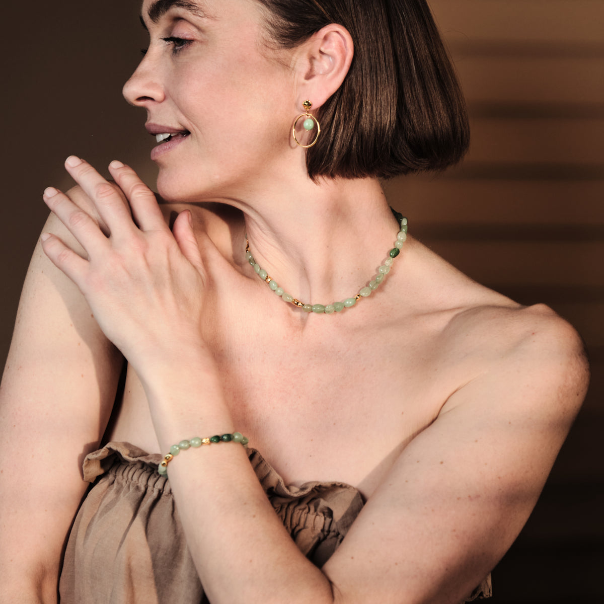 Fireworks Armband (Aventurin/Gold) II