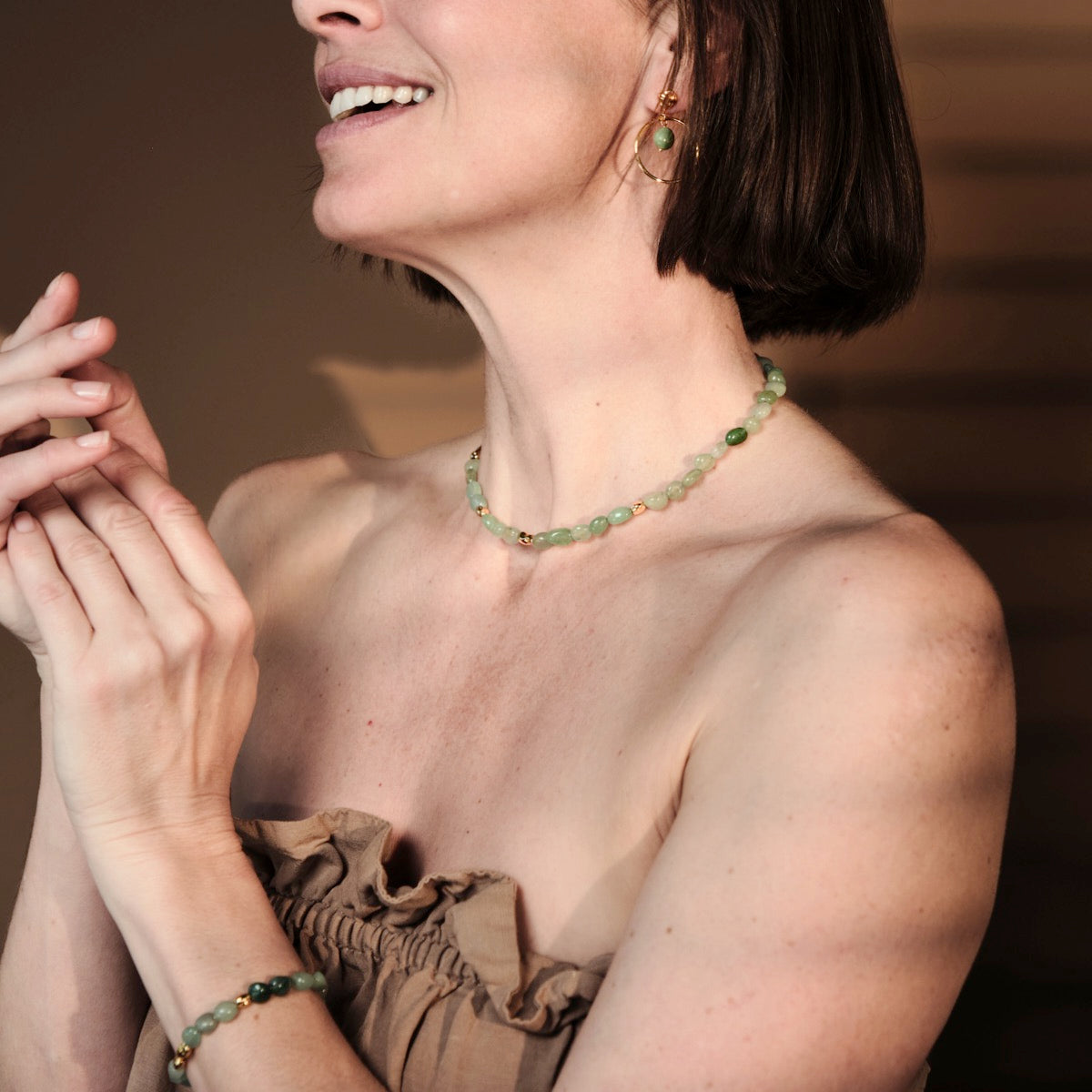 Fireworks Necklace (Aventurine/Gold)