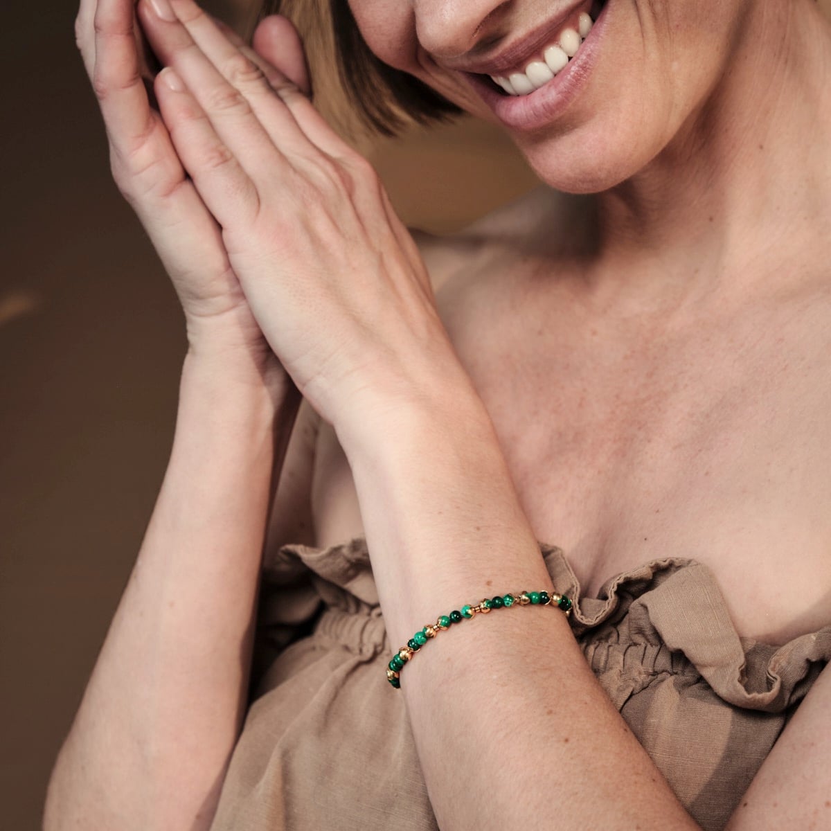 Fireworks Strap (Malachite/Gold)