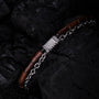 "Supersonic" bracelet in Walnut and Silver, featuring a sleek and modern design.