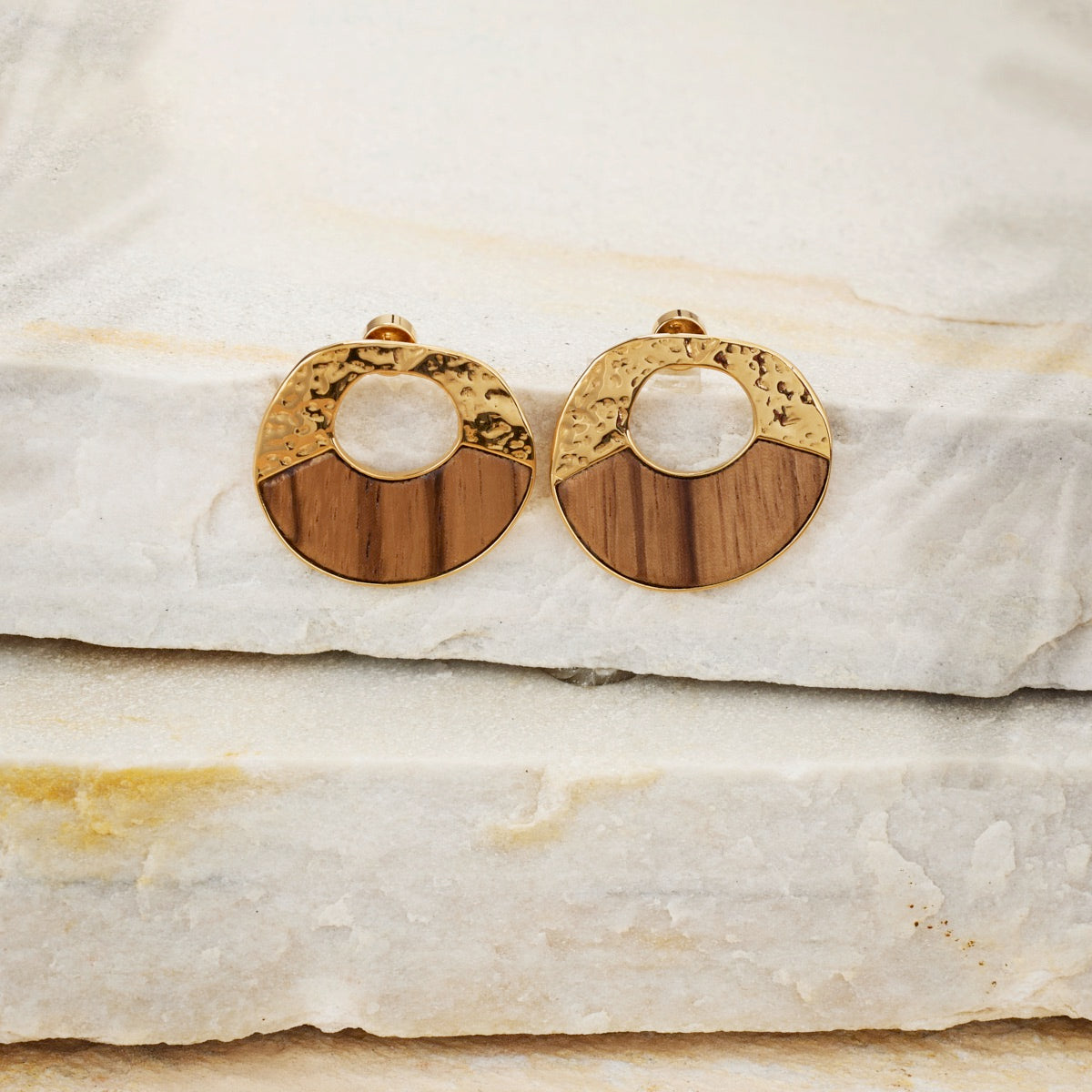 Sequoia Ohrringe (Zebrano/Gold) I