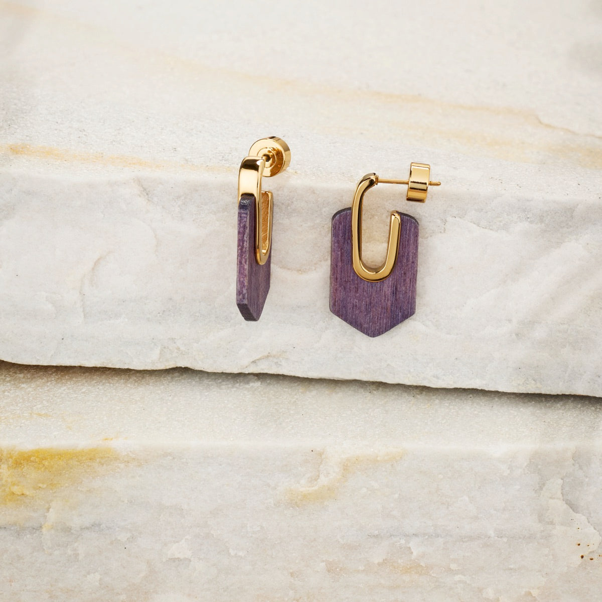 Sequoia Earrings (Amaranth/Gold)