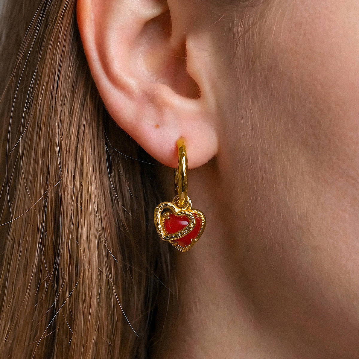 Amorance Earrings (Chalcedony/Gold)