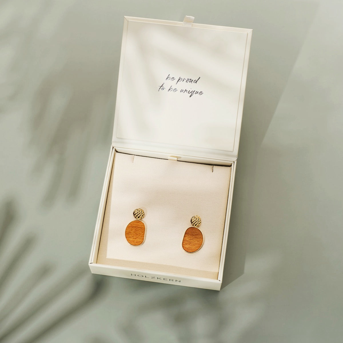 Sequoia Ohrringe (Walnuss/Gold) I