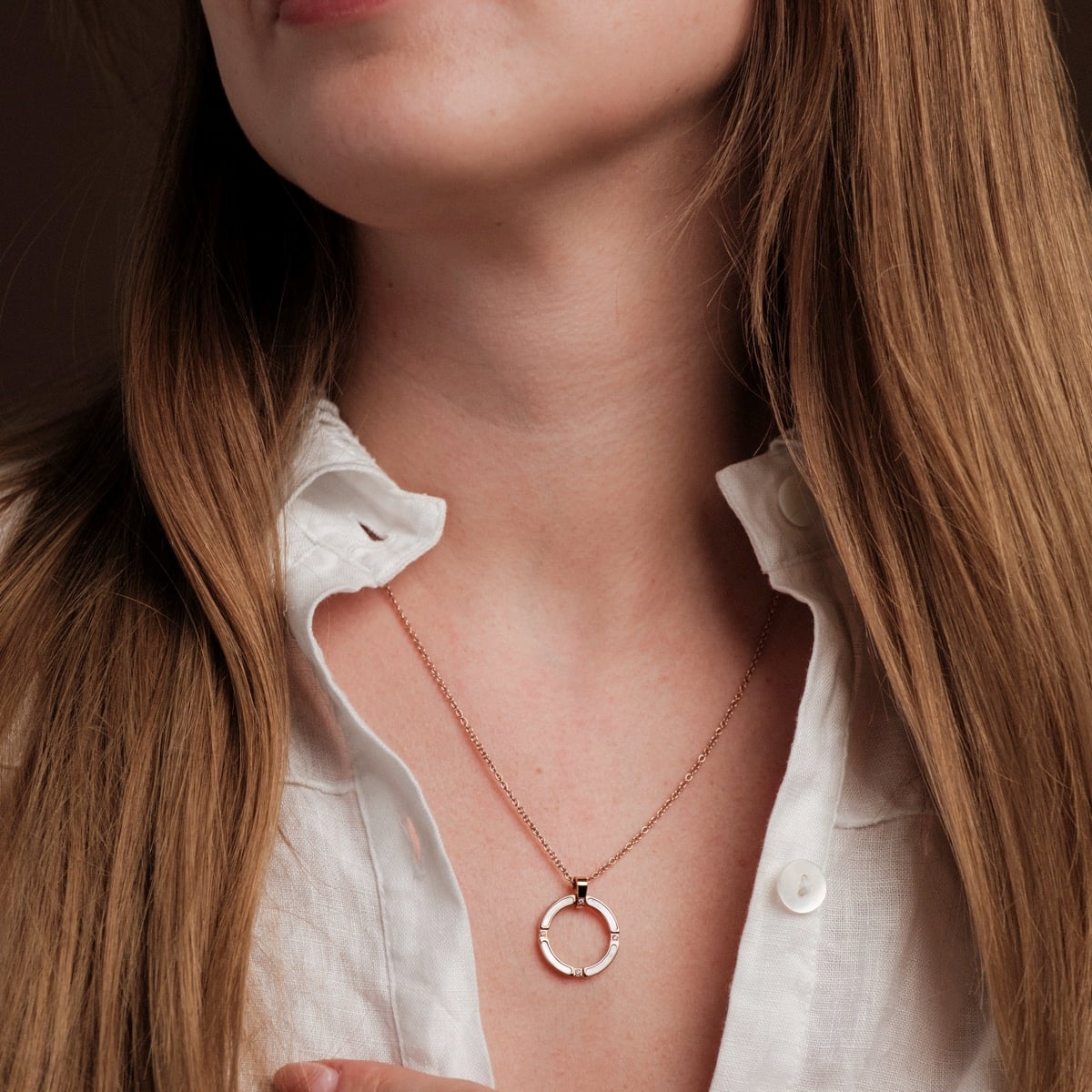 Campania Necklace (Mother-of-pearl/Rose Gold)