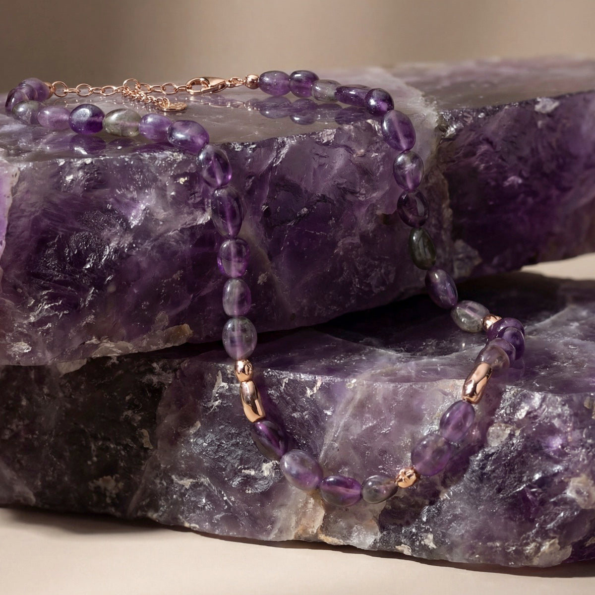 Fireworks Necklace (Amethyst/Rose Gold)