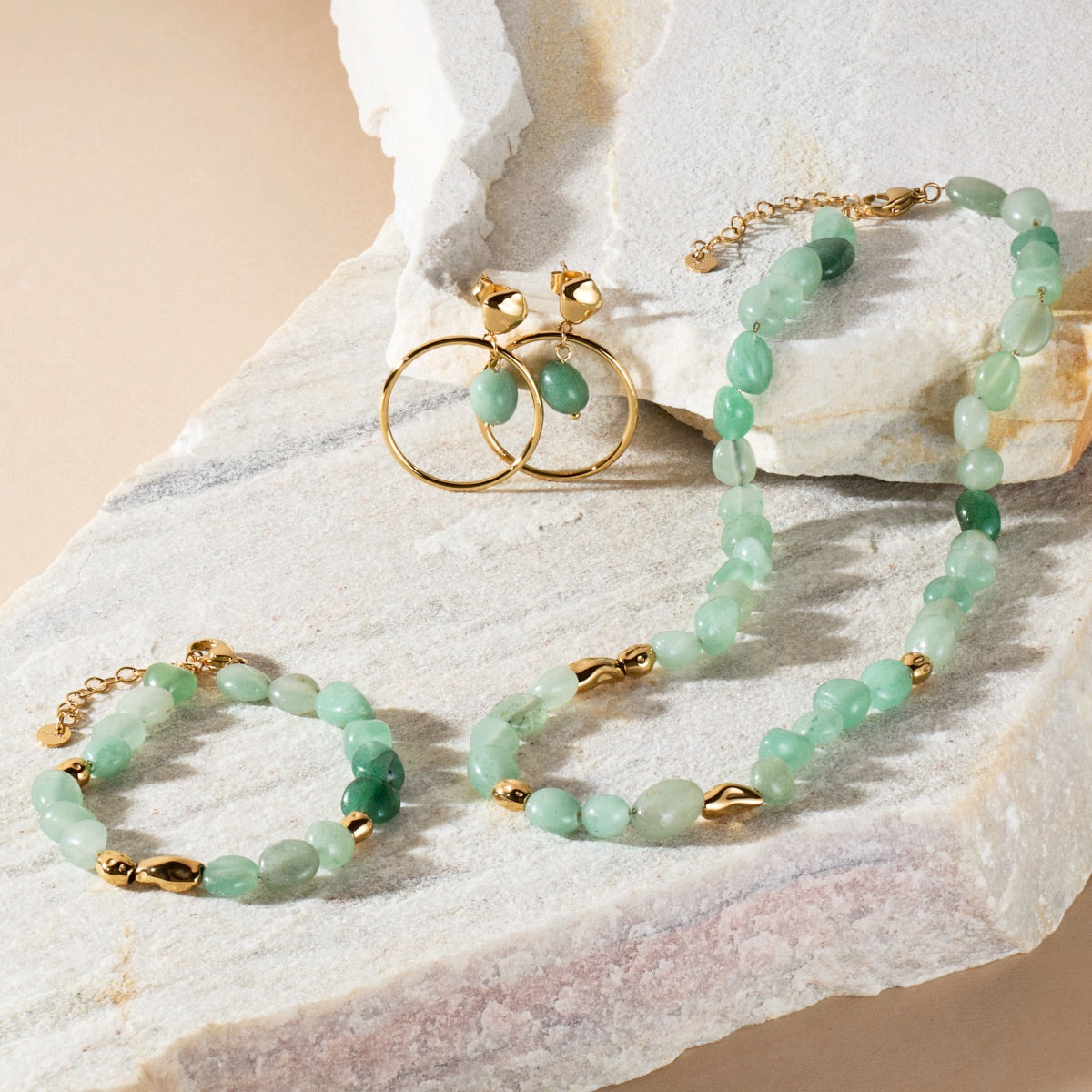 Fireworks Earrings (Aventurine/Gold)
