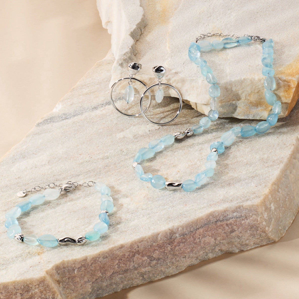 Fireworks Strap (Aquamarine/Silver)
