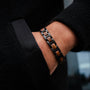 "Acoustic" bracelet featuring a zebrawood and black design for a stylish, modern look.