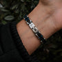 Allegro bracelet featuring a sleek maple and silver design.
