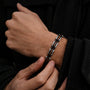 "Allegro" bracelet in Walnut and Silver, showcasing a stylish and modern design.