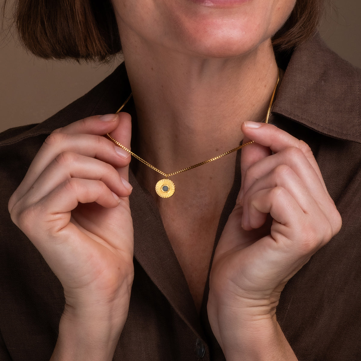 Stencil Necklace (Marble/Gold)